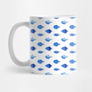 Blue fish pattern Mug